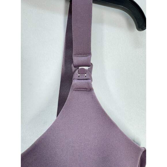 Cacique Lightly Lined Full Coverage No Wire Nursing Bra 42DD Purple Mesh Cutout - Picture 3 of 9